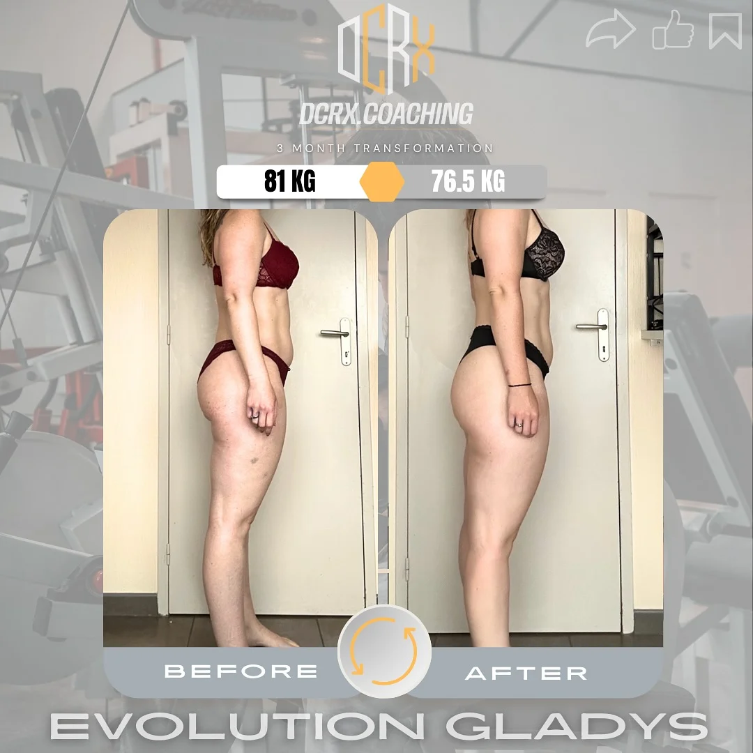 Transformation de Gladys : 81 → 76,5 kg · 3 mois
