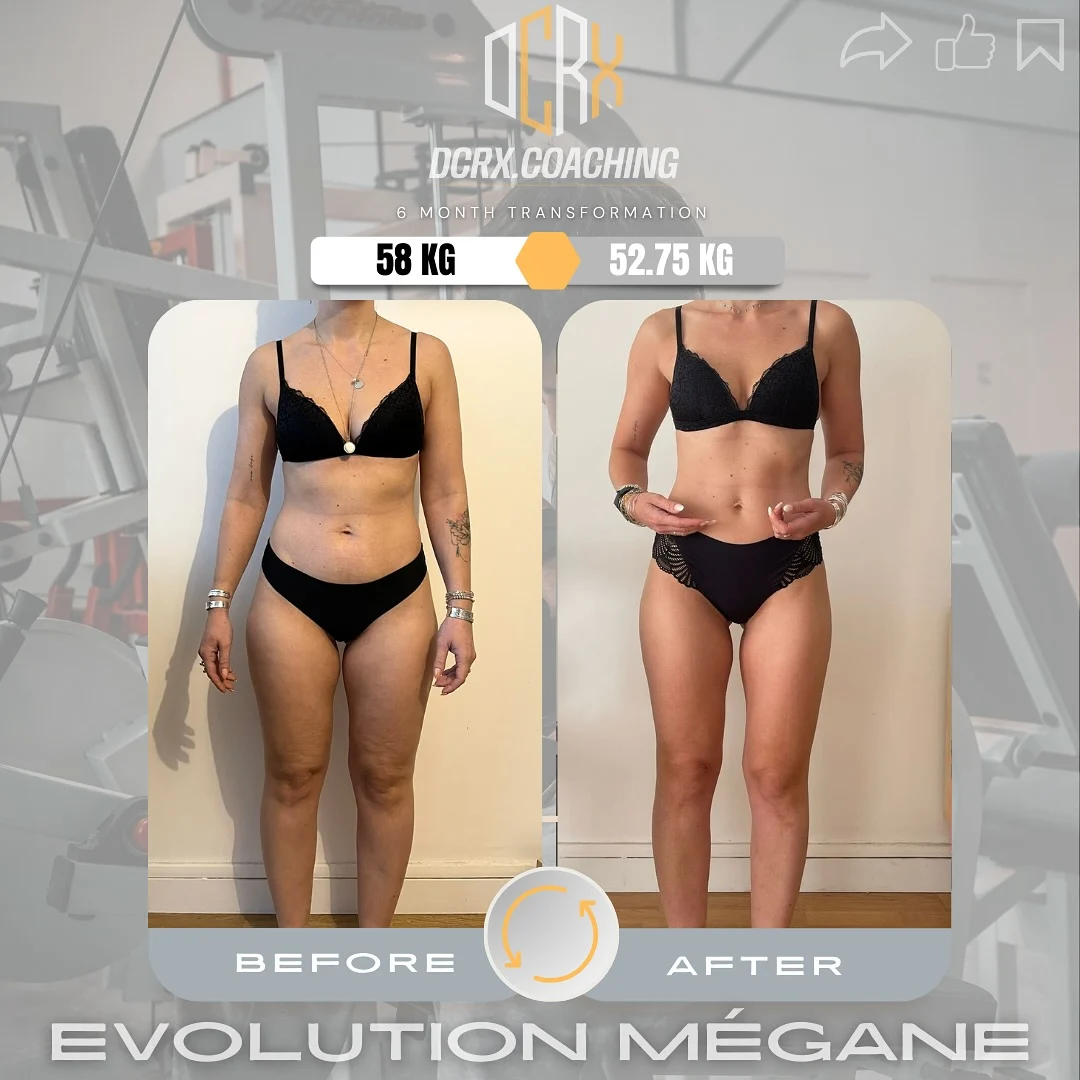 Transformation de Mégane : 58 → 52,75 kg