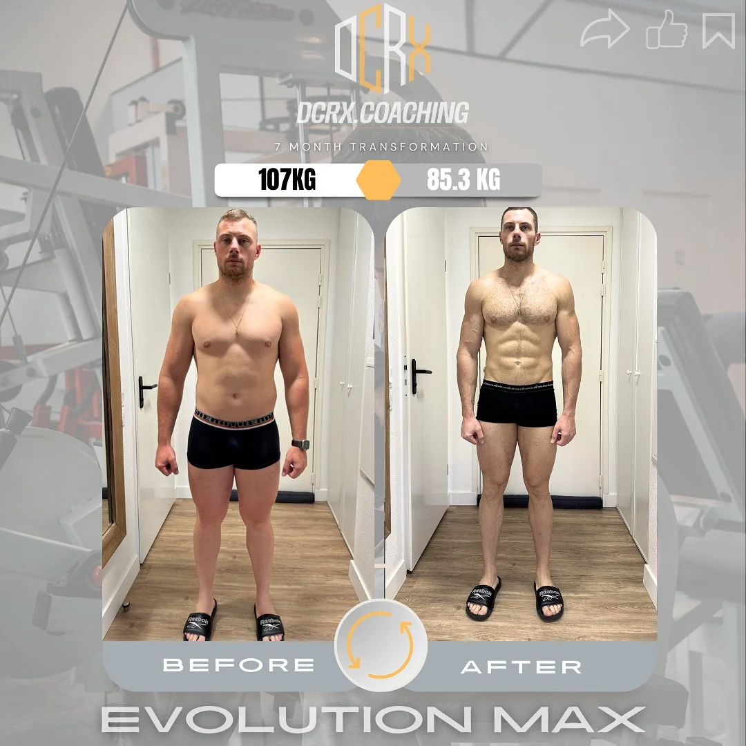 Transformation de Max : −21,7 kg · 7 mois