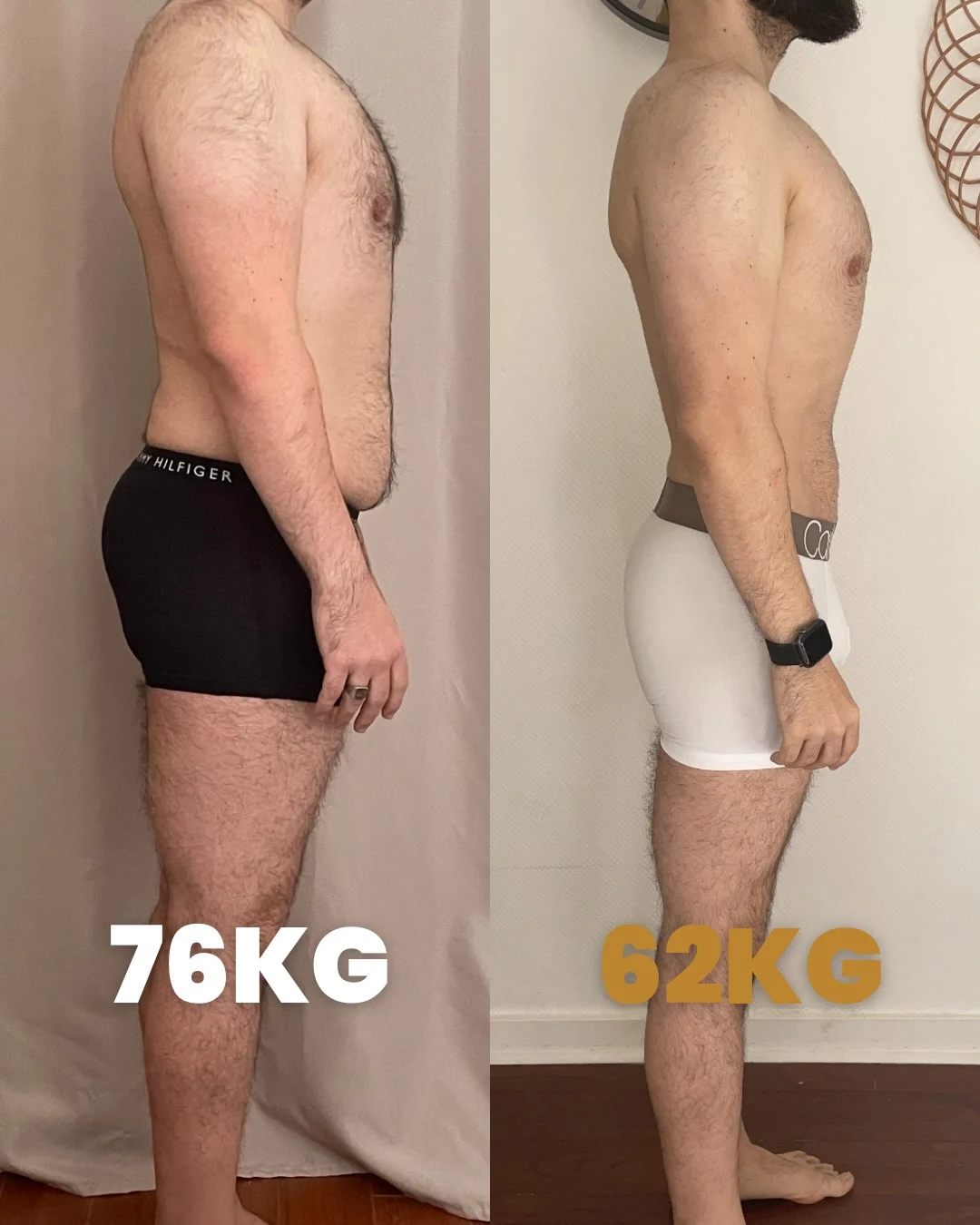 Transformation de Miguel : 75,8 → 62 kg