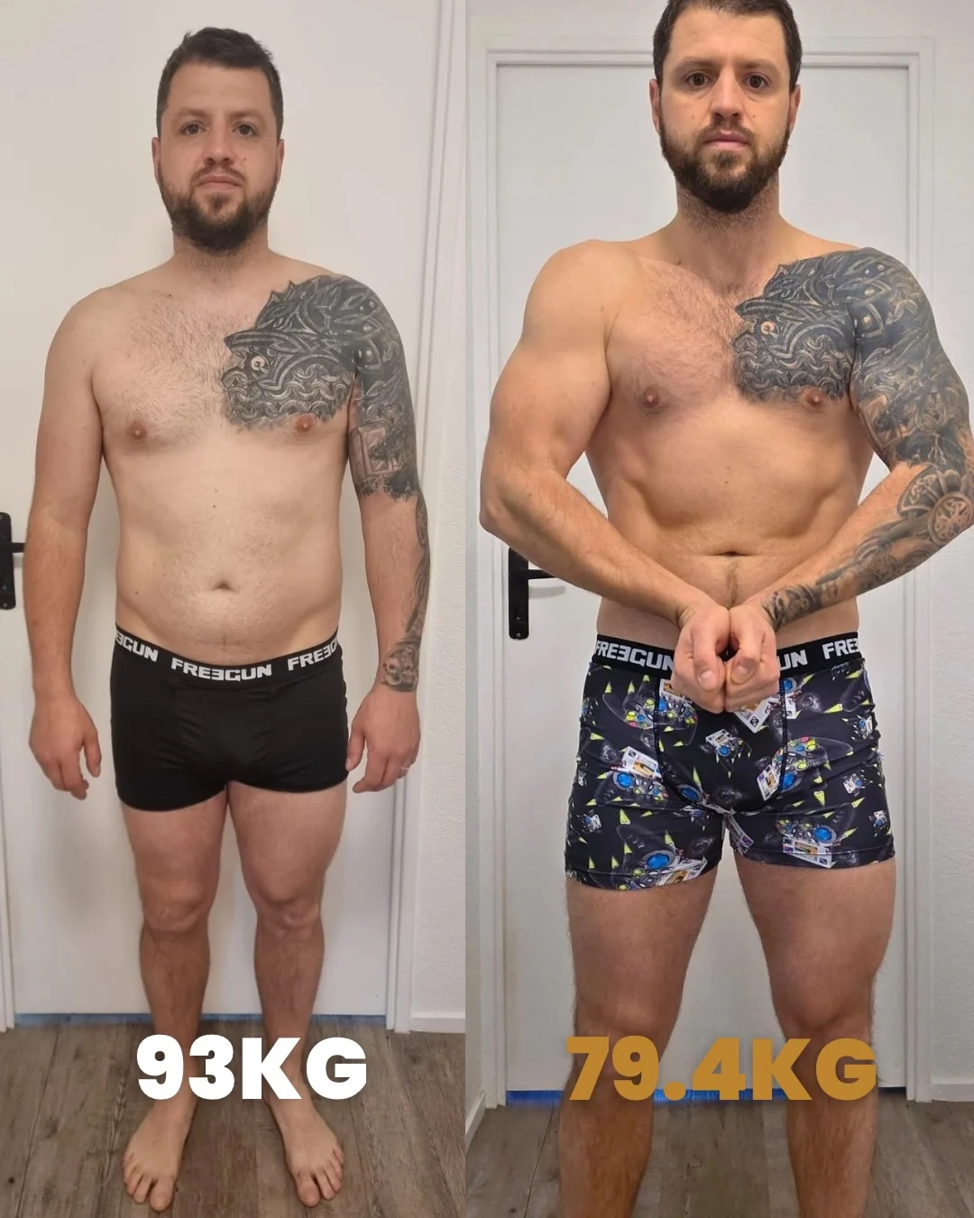 Transformation de Jason : 93 → 79,4 kg