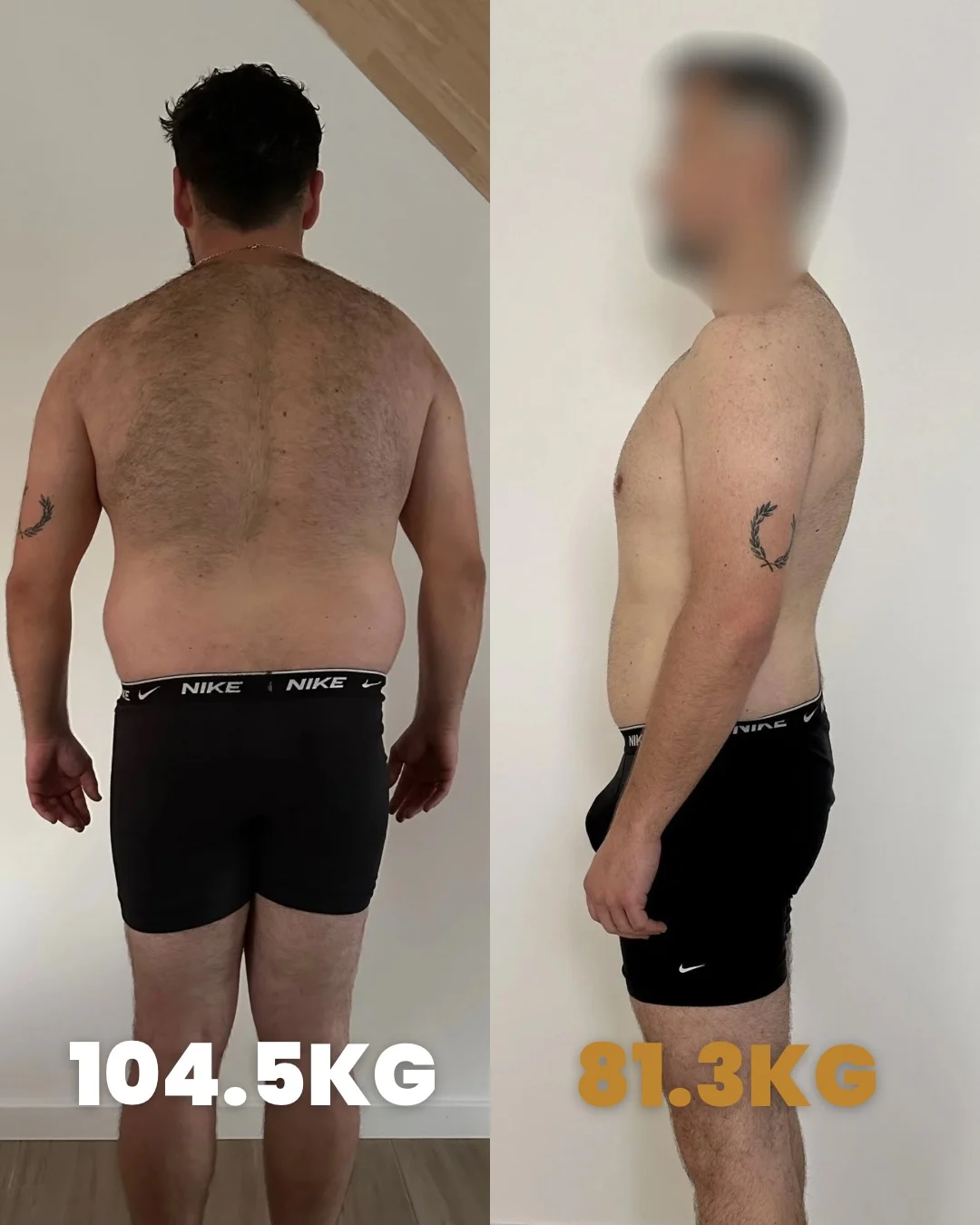 Transformation de Guillaume : 104,3 → 81,3 kg