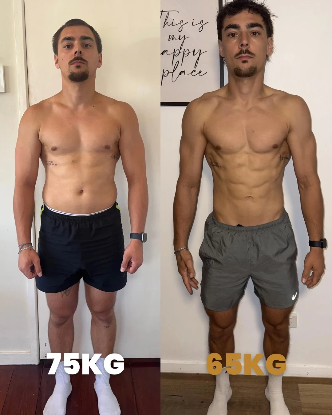 Transformation de Maxime · Australie : 75 → 65 kg