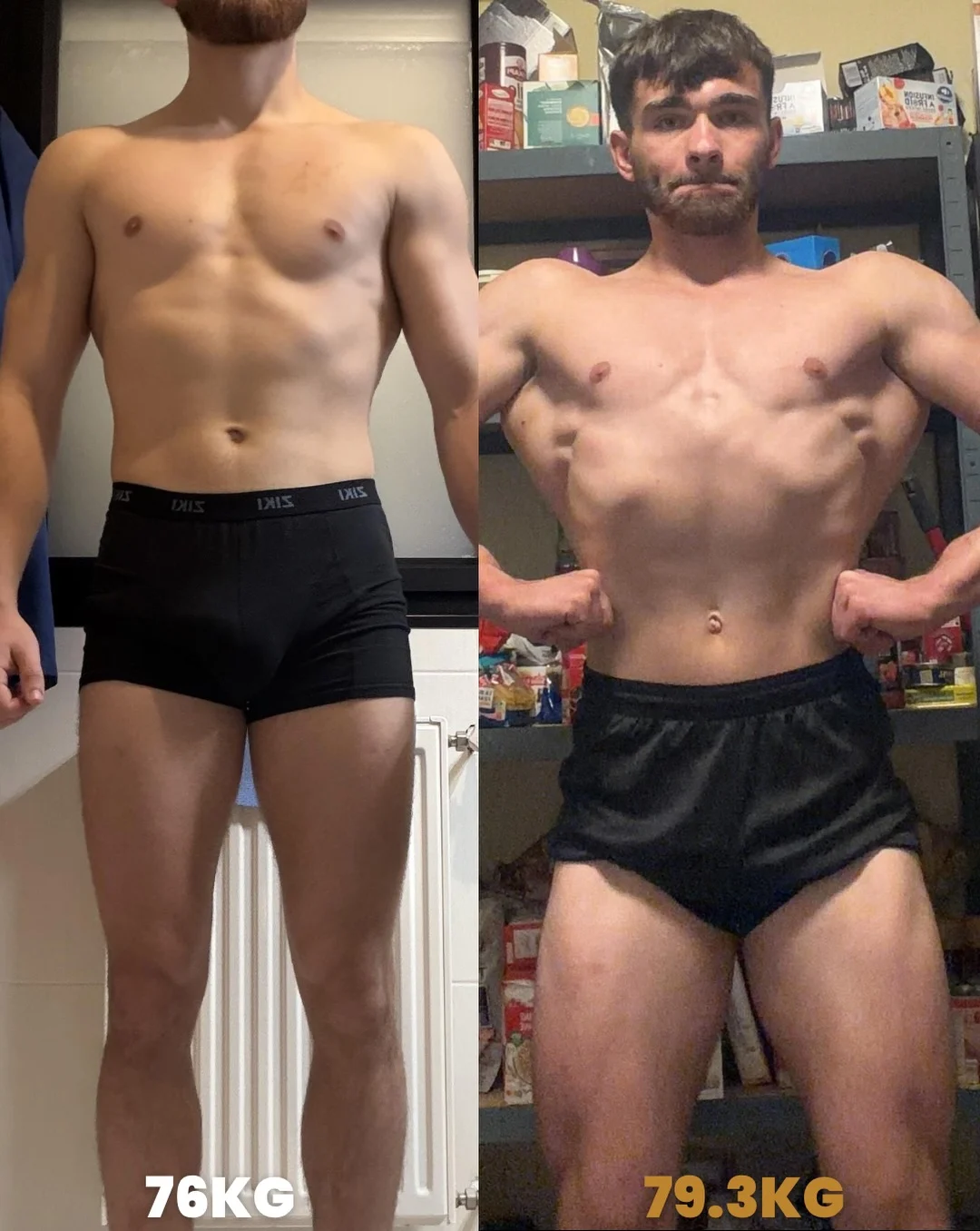 Transformation de Tanguy · nouvelle étape : 76 → 79,3 kg